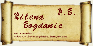 Milena Bogdanić vizit kartica